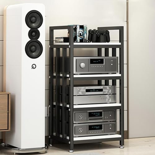 WLCGYD Audio Rack HiFi Regal 4-lagiges Eckregal Für AV-Medien, Audio-Video-Medienständer/Entertainment-Center, Verstärker/Lautsprecher/Plattenspieler/CD-Rack-System(Style 4)
