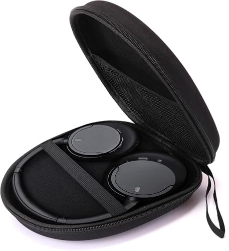 Case Star Hard Shell Headphone Case for Over-Ear Headphones, Compatible with Sony MDR-ZX100/ZX110/ZX300/ZX310/ZX600, Portable Travel Storage Bag with Mesh Pocket & Carrying Strap, Black