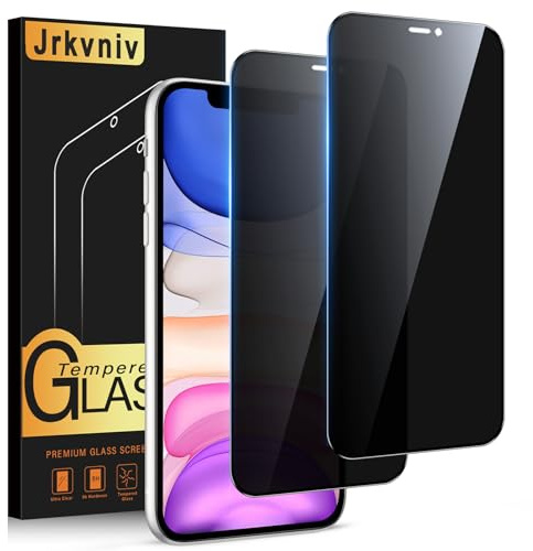 Jrkvniv Privacy Pellicola per iPhone 11/iPhone XR Vetro Temperato Anti Spy Durezza 9H Vetrino Protettiva Anti-Graffio Senza Bolle Ultra Resistente Anti-Impronta Anti-Spia Protezione Schermo,2 Pezzi