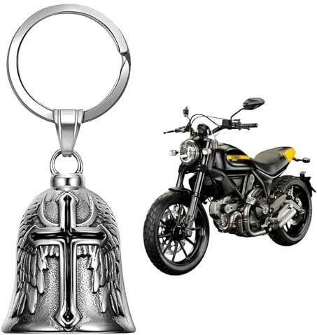 Guardian Bell Biker Bell,Biker Bell Motorrad Glöckchen,Motorrad Glocke Glücksbringer,Guardian Bell Motorrad Glocke Glücksbringer,Edelstahl Motorradglocke für Retro,Ebike Mountainbike Rennrad Zubehör