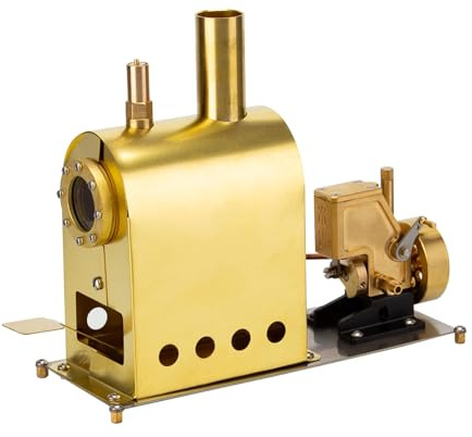 Meiurlex Mini modelo de máquinas de vapor, modelo de máquina de vapor de cobre puro con caldera, experimentos de física de motor de vapor STEM juguete