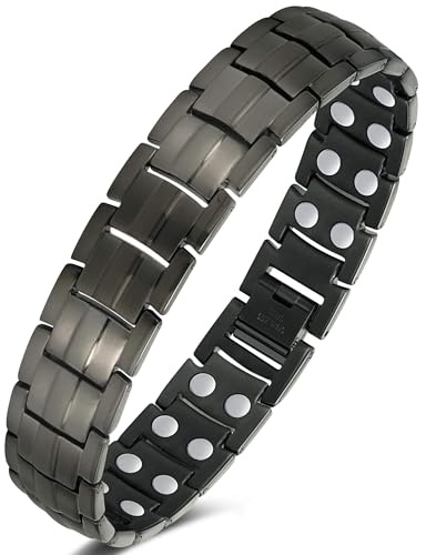 Jeracol magnetarmband herren einstellbar Magnetarmband mit Kraftmagnete(grau)