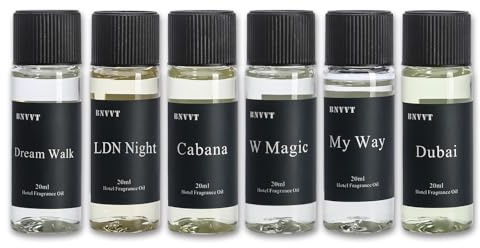 Hotel Collection Fragrance Oil Set 20 mL / 0.68 fl oz – Luxury Aromatherapy Essential Oils for Diffuser & Home Scenting, Inspired by Iconic 5-Star Hotels – 6 Premium Scents Gift Set