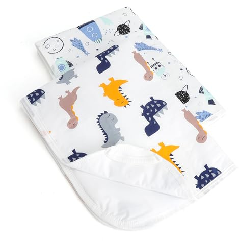 GZRXIOUS 2 stycken babyskötdynor 70 x 50 cm, 3 lager skötunderlägg | Tvättbar andas tvättbar Changing Mat Pad, återanvändbara skötmattor Baby EVA vattentäta skötdynor