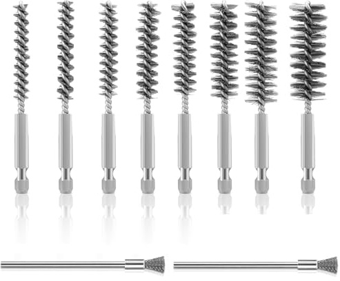 SHYSBV 10 Stück Drahtbürste Bohrmaschine, 1/4 Sechskant-Aufsätze (8-25mm) - Ideal zum Polieren, Schleifen & Reinigen von Heizkesseln, Metall und Rost