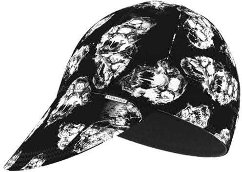 YESWELDER Reversible Welding Cap, Skull Style 260g Fireproof Martin Outer Fabric & 100% Cotton Lining, Heat-Resistant Protective Welders Cap Multipl for Man or Woman Black,White