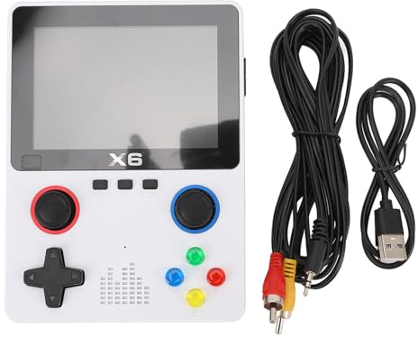 Consola de Juegos Retro portátil con Tarjeta de Memoria de 32 GB, Dispositivo de Juego HD con Doble Palanca para Adultos, Pantalla IPS de 3,5 Pulgadas, Compatible con Salida de TV (Blanca)