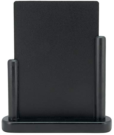 Securit Aufstellbare Menütafel / Kreidetafel, lackiert, Größe M, 15 x 21 cm, Schwarz | Buchenholzausführung, lackiert - Für Cafés, Bars, Restaurants