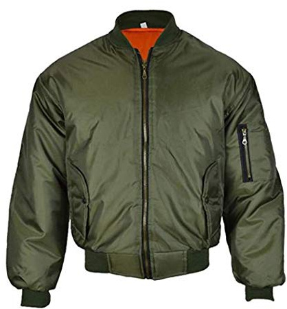Mens MA1 Bomber Jacket Olive, Large