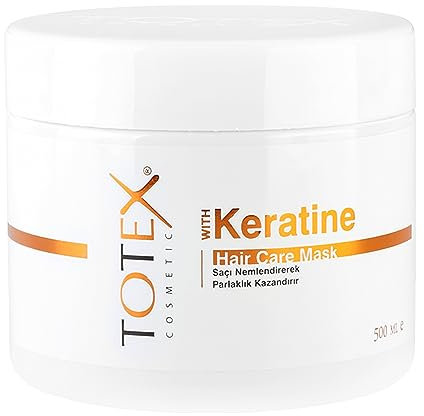 Totex KERATIN Masque de soin des cheveux 500 ml | Masque capillaire à la kératine | Traitement masque capillaire | Masque à la kératine pour cheveux fins et secs abîmés