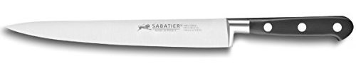 Sabatier - Couteau Tranchelard Ideal 100% Forgé - Fabriqué en France - 20 cm - Lame et Rivets en INOX - Idéal pour Trancher Finement Viandes et Rôtis avec Précision.