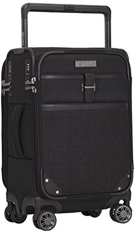 M&A Dual Opening Wide Trolley Carry-On Luggage, Black, 22-Inch