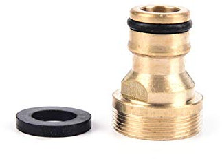 Lueao Bachangz-Brass Hose Fitting 1/23/4 16mm Hose Pure Brass Faucets Connector, Washing Machine Gun Quick Connect Fitting,1PCS, Garden Irrigation Pipe (Color : Gold)
