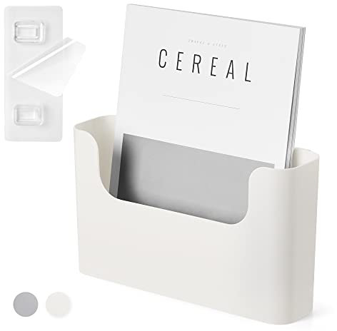 YOHOM Porta Riviste Da Scrivania Cartone Montaggio Adesivo Bianco 1