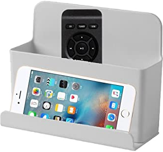 Fernbedienung Halter Organizer Wandhalterung Handyhalter ABS Wandmontage Aufbewahrungsbox Klebstoffspeicher Telefonhalter Mini-Aufbewahrungsbox für Zuhause und Büro für Smartphone,Kamm,Make-up Pinsel