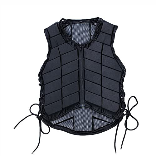 Reiter-Rückenprotektor, Reitsicherheitsweste, Körperschutzausrüstung für Männer, Frauen, Kleinkinder, Kinder, Jungen, Mädchen (Schwarz cm)
