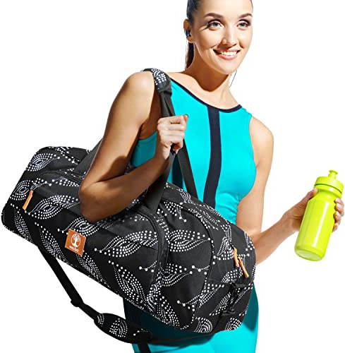 Warrior2 Turnbeutel mit 8 Taschen für 1,27 cm Dicke Yogamatten und Yoga-Blöcke, abnehmbare Gurte | Große Sporttasche mit Yogamattenhalter für Damen und Herren