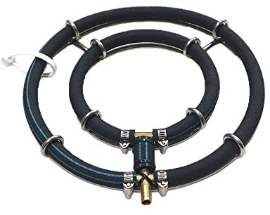 XRMXF Anello aeratore giapponese Koi stagno ventilazione ossigeno, erogatore giapponese per laghetto Koi, ma anche per ossigenazione nel laghetto da giardino (2 passanti/Ø 25 cm)