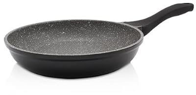 Krüger Aluguss Bratpfanne Barcelona Ø 20 cm | Granit-Optik | Induktion | Antihaft-Versiegelung | Backofenfest bis 180°C | Soft-Touch-Griff | Optimale Wärmeleitung | Für kleine Portionen & Beilagen