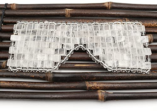 Rosenquarz Kühlende Augenmaske Natürliche Jade Augenmaske Augenmassagegerät Amethyst Schlafmasken Steinmassage Entspannung,Weißer Quarz 2