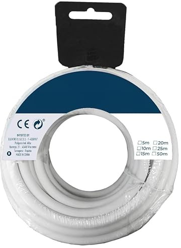 Carrete de manguera tubular H05VV-F, 3G, 2.50 mm², 25 m, ideal para uso en exteriores, herramientas eléctricas y conexiones versátiles.