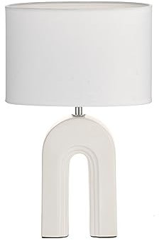 Pauleen 48320 Luminaire de table Glow of Purity E14 max. 20 W Blanc Tissu beige Céramique Lampe de chevet