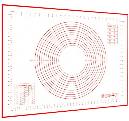 Webake Silikonmatte Groß Backmatte Silikon 80 x 60 cm Backunterlage Teigmatte mit Messung Silikon Matte Backen für Fondant Gebäck Pizza