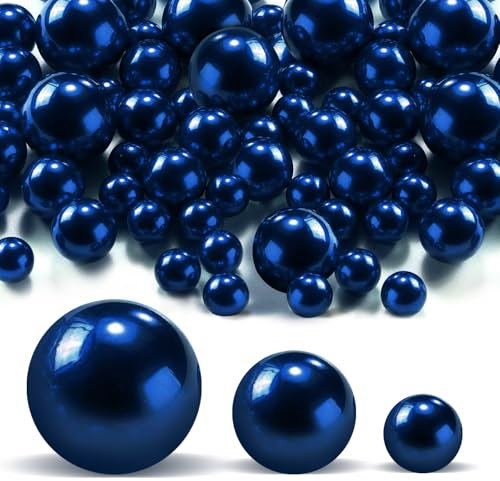 180 Stück schwimmende marineblaue Perlen für Tafelaufsätze, Vasen, ohne Loch, polierte Perlen, Make-up-Perlen, gemischte Größen 8/14/20 mm, 800 Stück Wasserperlen für Vasenfüller, Party,