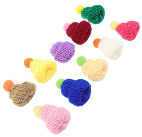 SAFIGLE Langlebige Mini-strickmützen-dekoration 10 Stück Strickmütze Bastelzubehör Für Dekorationen