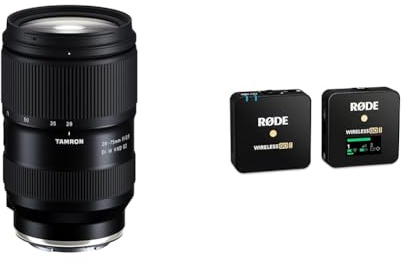 Tamron 28-75mm F/2.8 Di III VXD G2 Lens for Sony E-Mount Black,single & RØDE Wireless GO II Single Ultra-compact Dual-channel Wireless Microphone System with a Built
