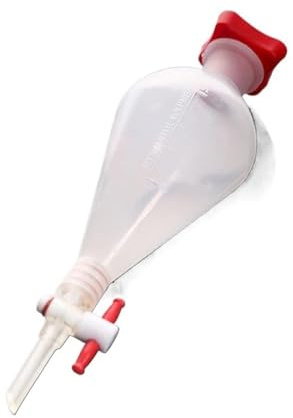 Imbuto separatore in plastica a forma di pera da 250 ml con tappo in PTFE PP Imbuto separatore Forniture da laboratorio