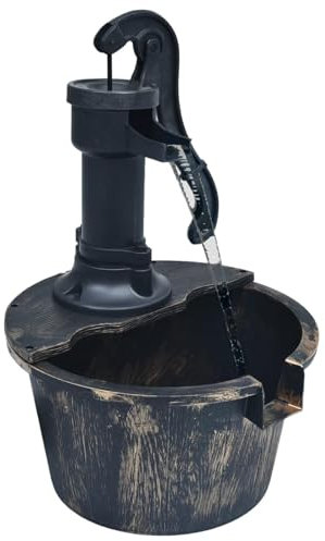 qohoio Fontana da Giardino Barile con Pompa,Arredo,Fontane e laghetti,Fontane e cascate ornamentali-48231