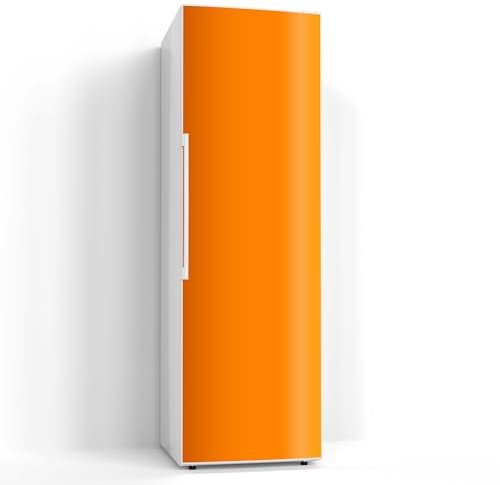 DEQORI Magnetfolie für Kühlschrank 60x190 cm | Unifarben - Orange | dekorative Magnetmatte Gefrierschrank Schutz | Magnet Deko-Folie selbstklebend, magnetisch & wasserabweisend