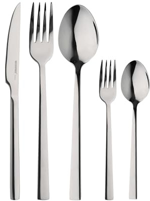 BERGNER SOFIA - Juego de Cubiertos de 60 Piezas - Cubertería Completa para 12 Personas - Fabricado en Resistente Acero Inoxidable - Fácil de Lavar y Almacenar