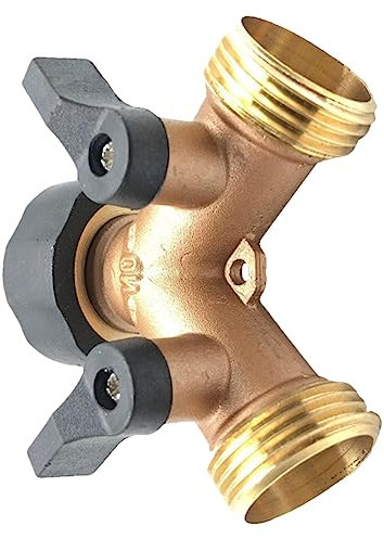 CAXUSD Raccordo A Innesto Rapido per Irrigazione da Giardino con Valvola in Ottone E Divisore Dacqua A Y