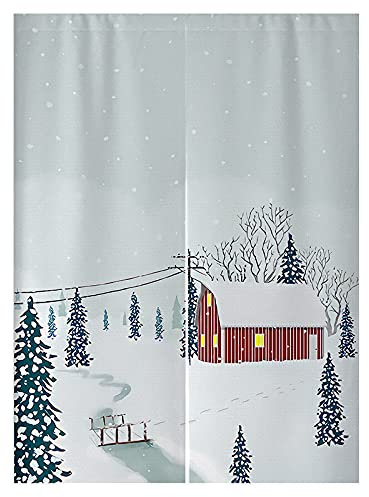 Türvorhang Rot Schneeblau Küchenvorhänge Polyester Raumteiler Vorhang Waschbar Vorhänge Kurz Küchenvorhang Langlebig Fliegenvorhang Terrassentür tür Vorhang Verdickung Vorhang Tür 90x150cm
