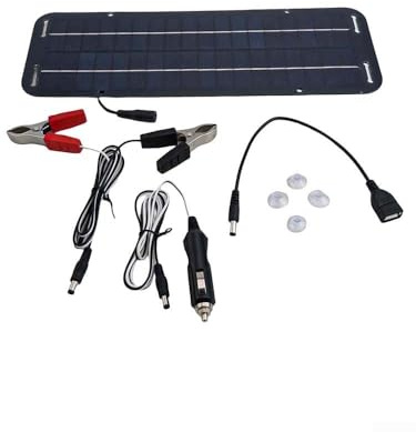 Besshepplo Portable Solar Panel Charger 12V 30W - Portable USB Solar Panel Car Boat Power Panel - Charger Maintainer Portable USB Solar Panel Charger For Car, Boat