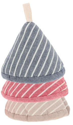 Cabilock 3pezzi Coprimanici Isolanti Triangolari Per Pentole Presine Cotone Antiscottatura Multifunzione Per Coperchi e Maniglie Design Giapponese Per Cucina Resistenti Al Calore Blu Rosso