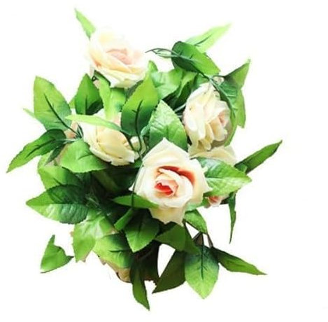 JNJOOD 2X kuenstliche Rose Kranz Silk Hochzeit Hause Gartendekoration - Champagne