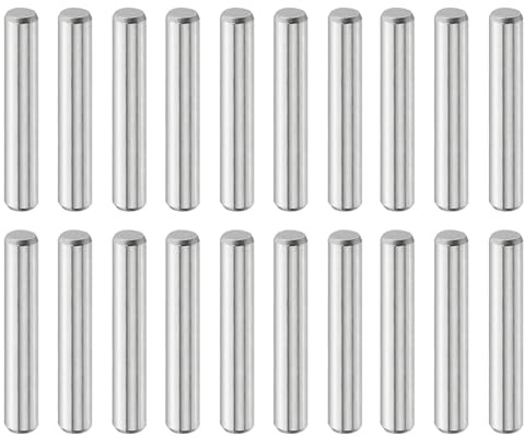 QUARKZMAN 20 Pz 5 mm x 30 mm perni di legno supporto mensola argento tono | perni cilindrici in acciaio inossidabile 316L, perni perno asta fissare elementi mensola