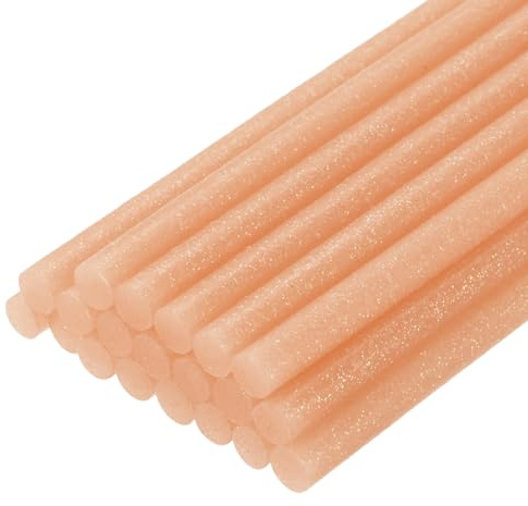 QUARKZMAN 20 Stück Heißklebestifte 7mm x 100mm Heißklebesticks Bunt Heißklebepistole Sticks Heißkleber Klebestifte Klebstoff für DIY Kunsthandwerk Abdichtung Glitzerorange