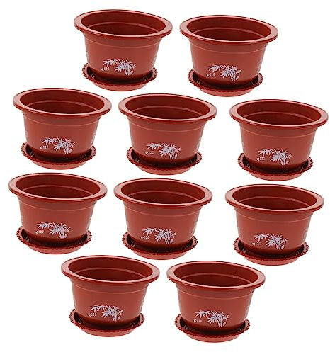 Yardwe 10stücke Blumenübertöpfe Dekorativ Für Innenbereich Große Pflanzentöpfe Mit Wasserablauf Und Belüftung Für Zimmerpflanzen Und Garten