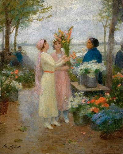 HRJUBWREE Berühmte Gemälde Druck Leinwand Malerei Bilder Wandgemälde Ich Gladiolen Gabriel Gilbert Poster Kunstwerke für Wohnzimmer Dekoration 60x90cm