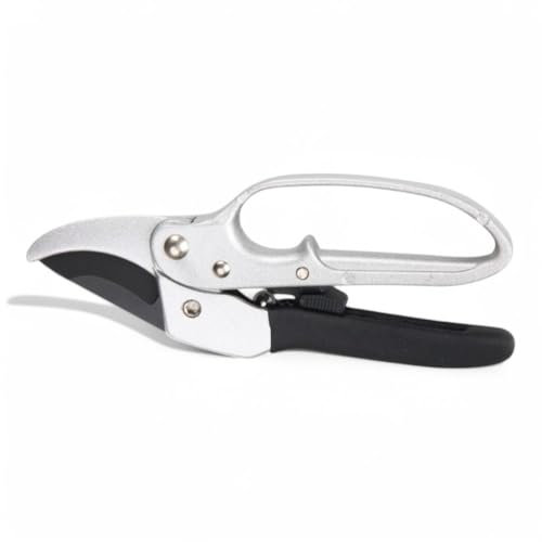 Briconess.com Ciseaux de taille 20 cm à cliquet en aluminium avec lame en acier au carbone