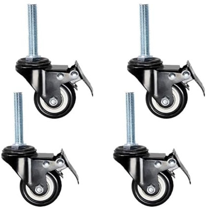 KUKUUU 4 Stück Möbel Lenkrollen Industrie Transportwagen Gerüst(2in 4brake)