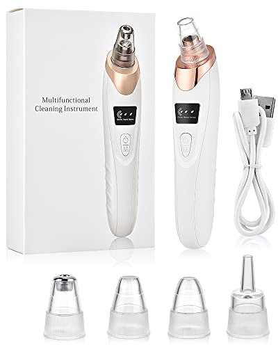 Aspiratore professionale per punti neri, 3 modalità, pulitore elettrico per pulizia viso e rimozione dei pori con 5 punte intercambiabili, ricaricabile per uomini e donne