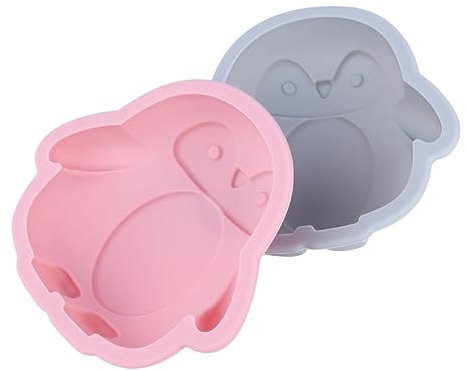 TOPPERFUN Moule à Gâteau En Silicone 2 Pièces Moule De 4 Pouces Matériau Alimentaire Garçon Et Filles Cuisson De Gâteaux Et Bonbons Couleur Aléatoire