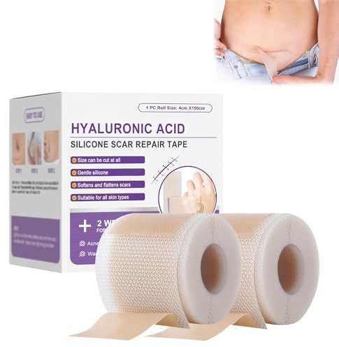 2 nastri in silicone per cicatrici e cicatrici in silicone all'acido ialuronico, nastro per cicatrici e rughe, nastro per cicatrici per tutti i tipi di pelle