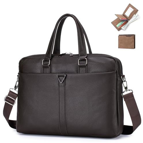 SPAHER Borsa Porta PC 15,6 Pollici in Pelle PU con Portafoglio Borsa Lavoro Messenger Computer Uomo Impermeabile con Scomparto per Laptop Borsa a Tracolla Valigetta Porta Documenti Laptop Bag