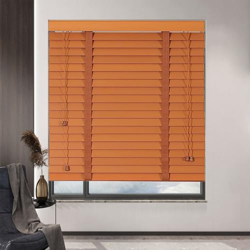 Wooden Venetian Blinds - Light Blocking Thermal Insulation Soundproofing Adjustable Slats Elegant Home Decor Perfect for Living Room & Bedroom Easy Installation Quality